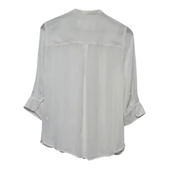 Maeve By Anthropologie White Ruffled Bib Collar Blouse Size S - Picture 7 of 7